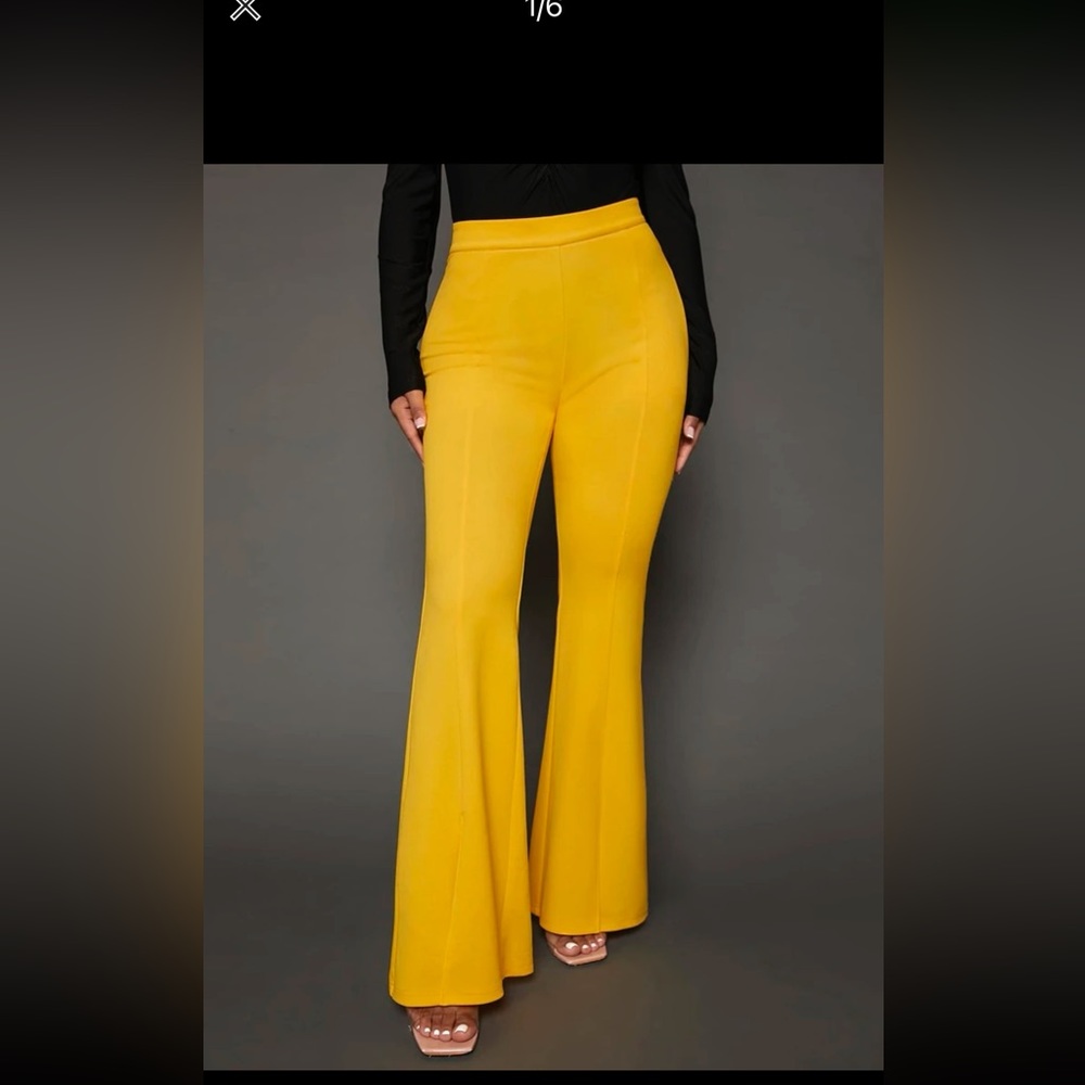 Yellow flare pants